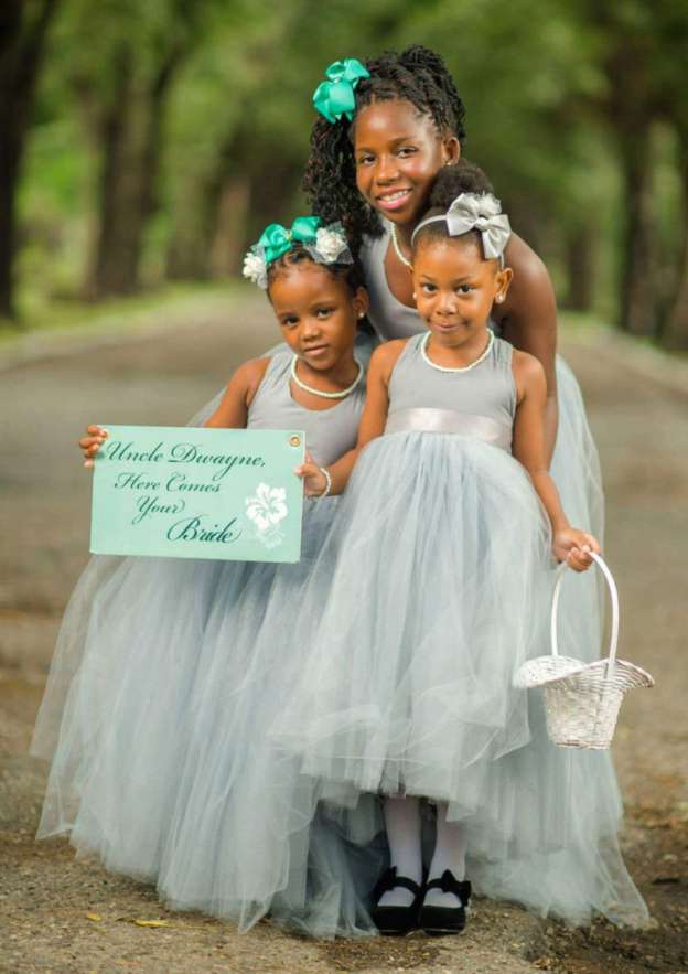 Tulle Bateau Tea-Length A-line Flower Girl Dress with Waistband