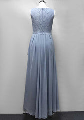 Sheath/Column Long/Floor-Length Chiffon Mother of the Bride Dress with Lace Ruffles