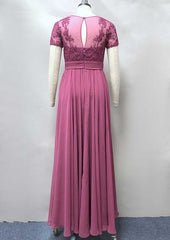 Sheath/Column Long/Floor-Length Chiffon Mother of the Bride Dress with Embroidery Pleated