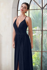 Chic Sleeveless Spaghetti Straps Side Split Prom Dress